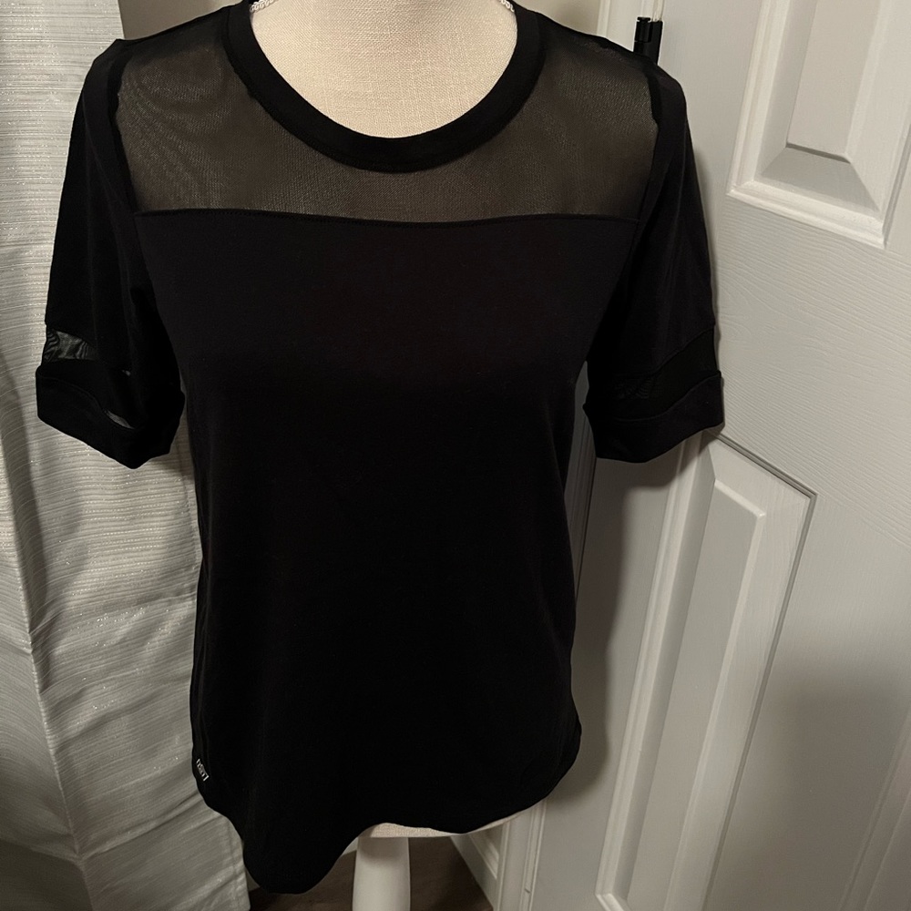 Black tshirt with mesh detail